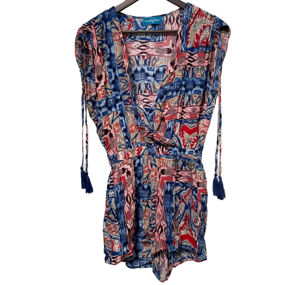 Willy Jays Women's V-neck Multiprint Romper Size Small